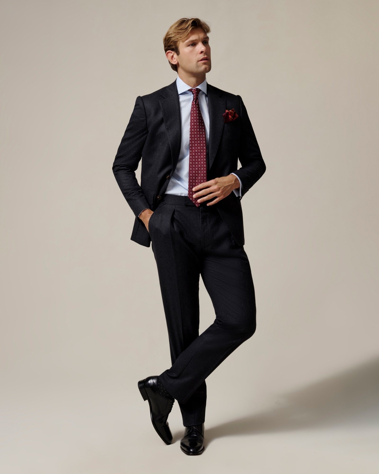 Gieves and Hawkes charcoal suit menswear photography