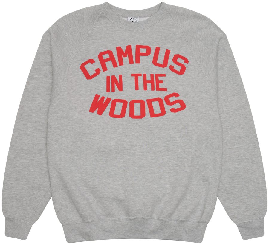 Heather grey raglan sweatshirt flat lay photography