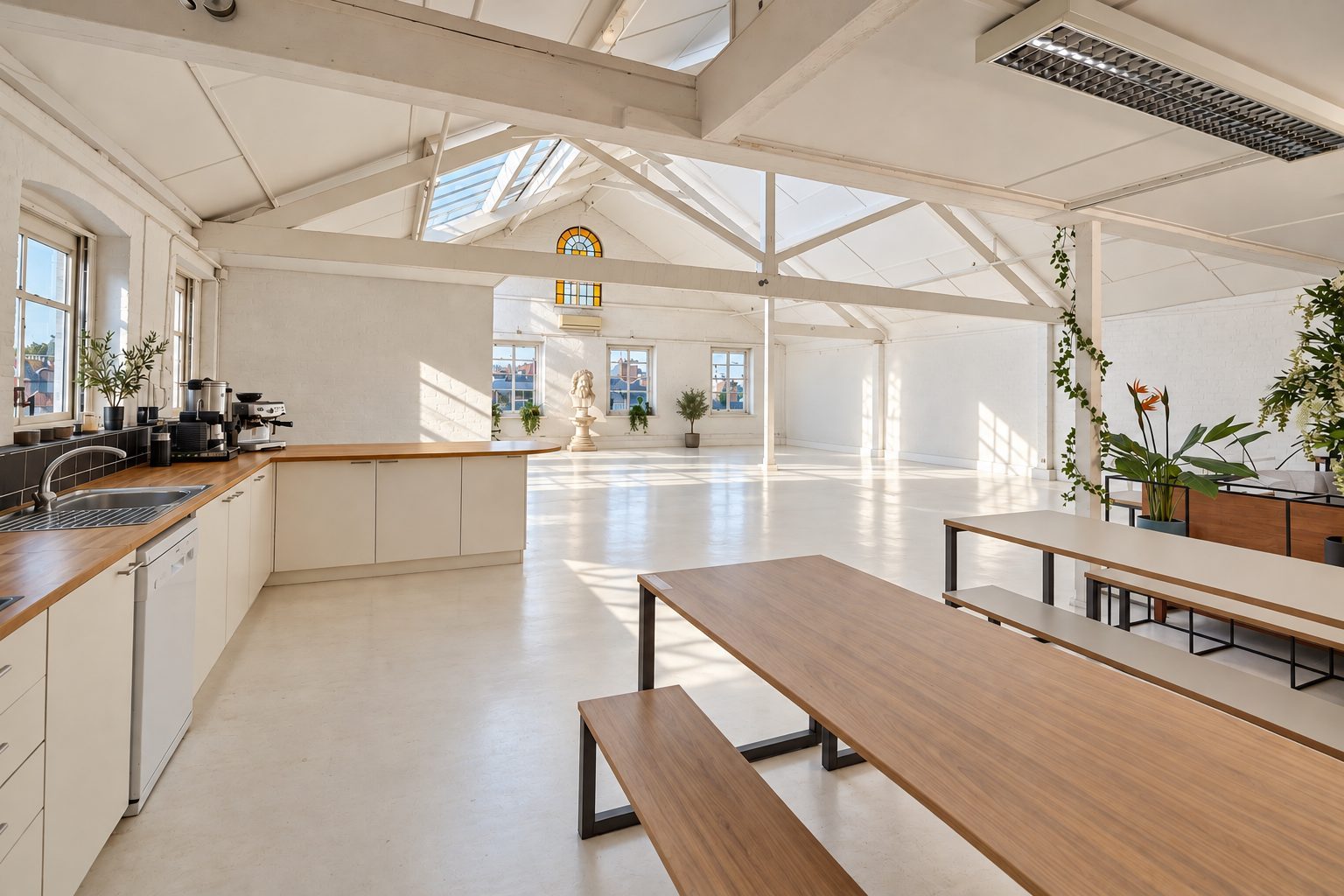 Kitchen and breakout space inside the Motherlight studio hire