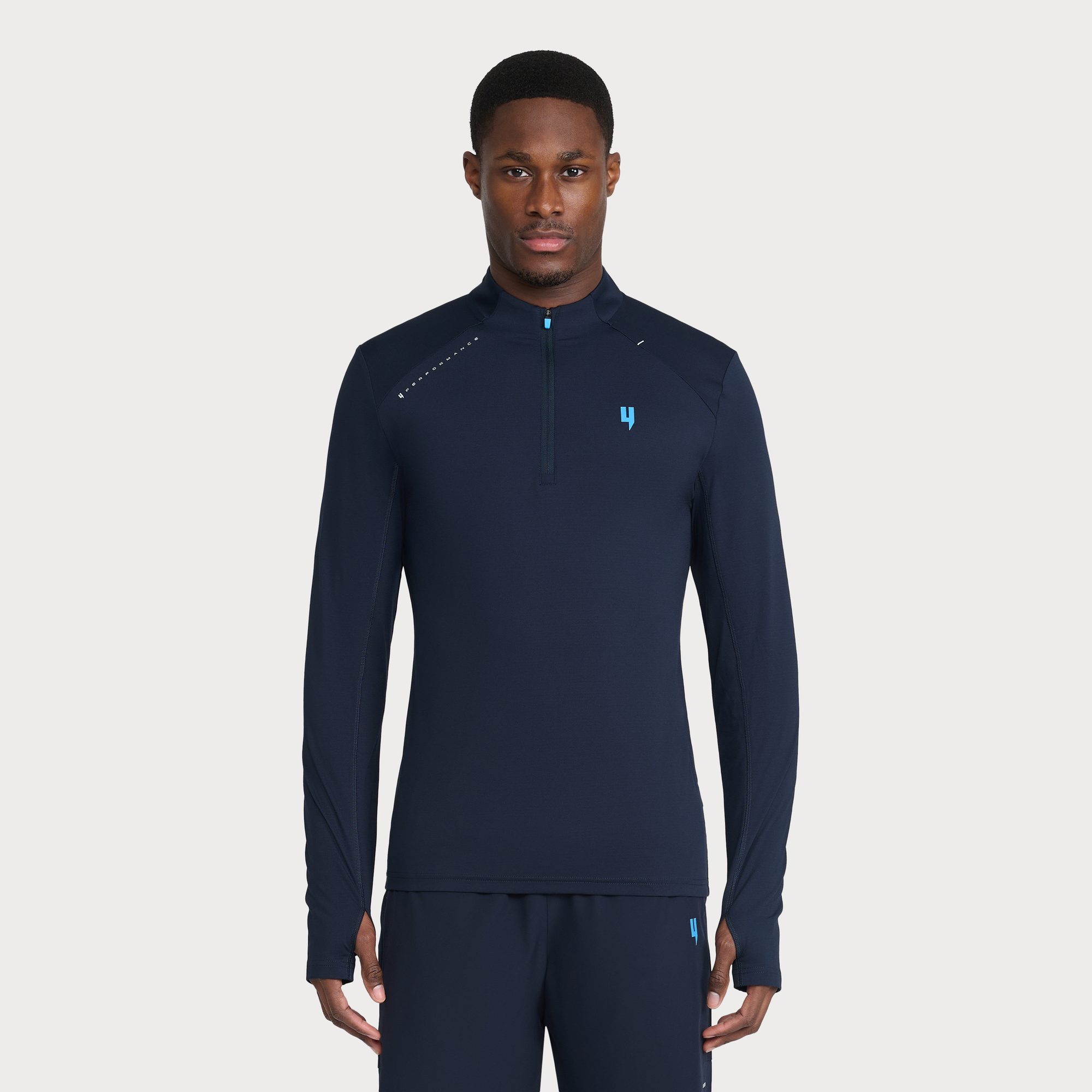 Mens sportswear quarter-zip ecommerce photography in London
