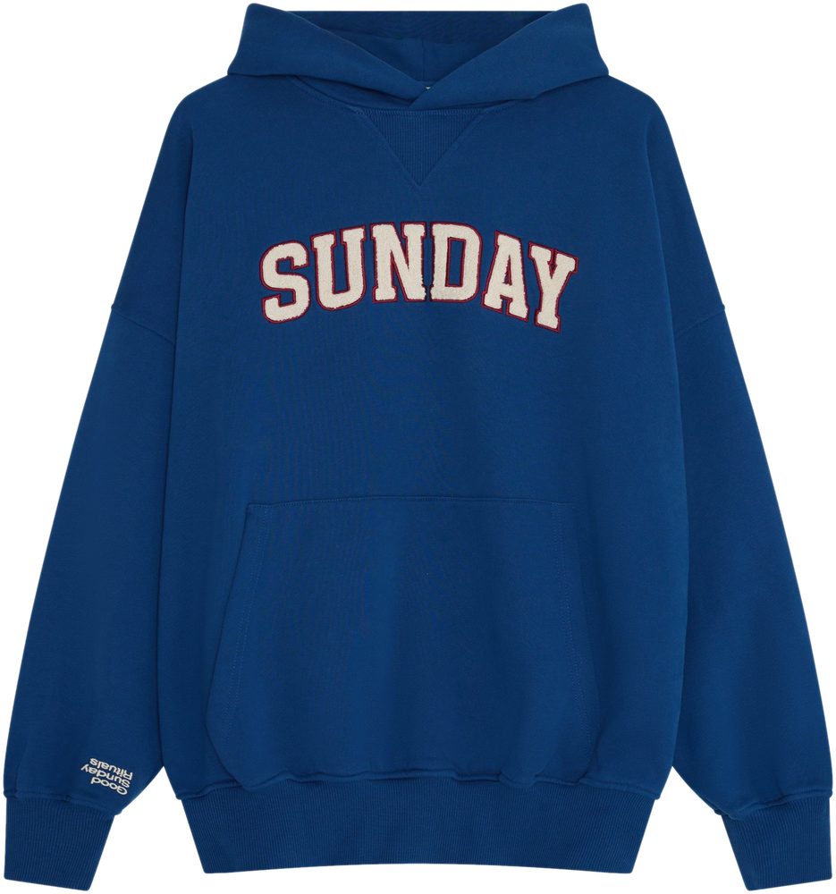 Sunday graphic hoodie flat lay photography