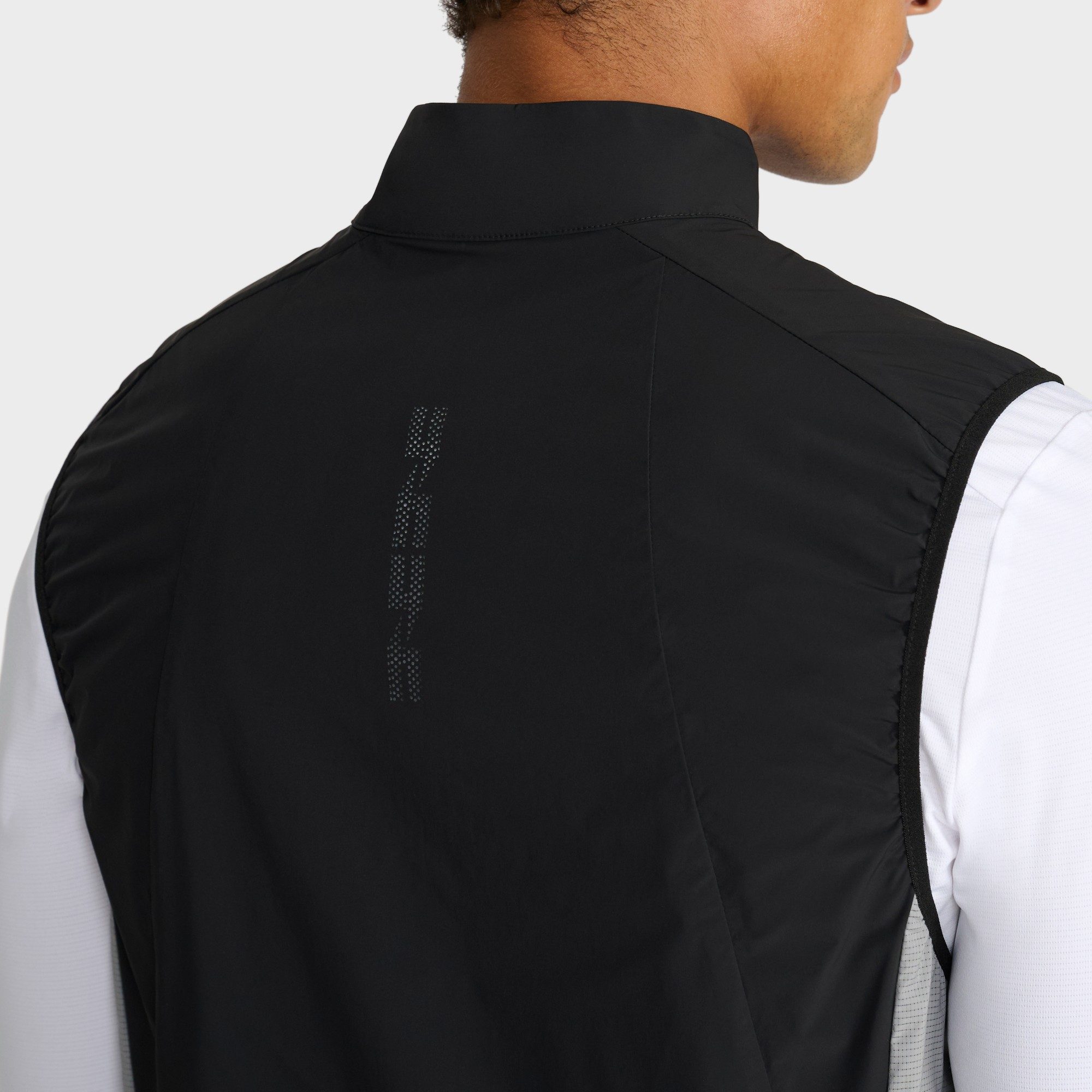 Yelir World black gilet back and collar ecommerce photography