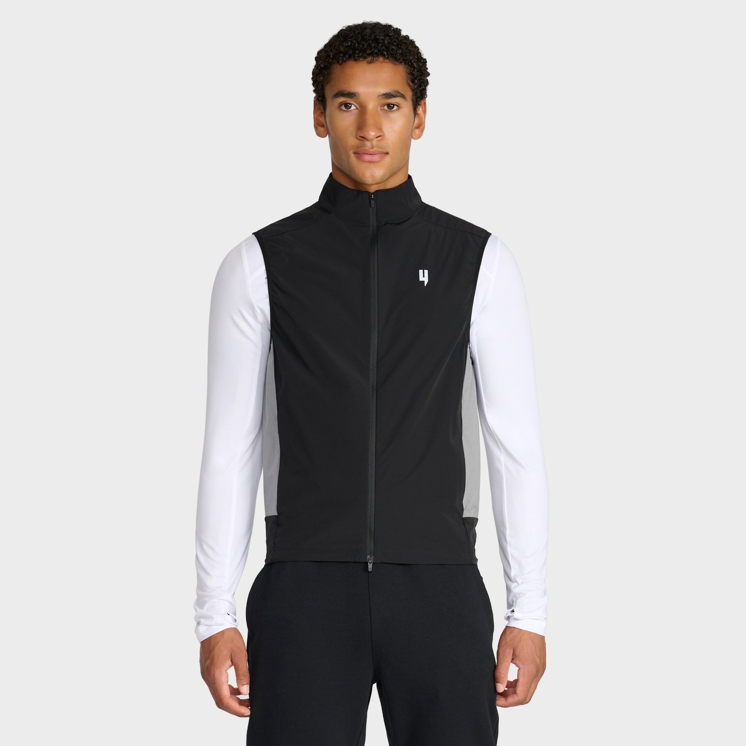 Yelir World gilet photographed front facing on model for ecommerce